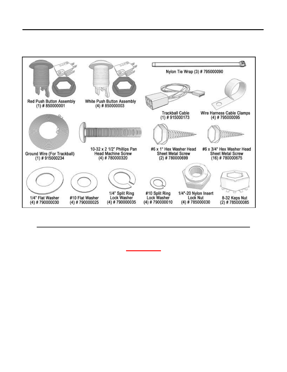 Kit contents (including part numbers) - continued | Nighthawk SILVER STRIKE BOWLING User Manual | Page 7 / 59