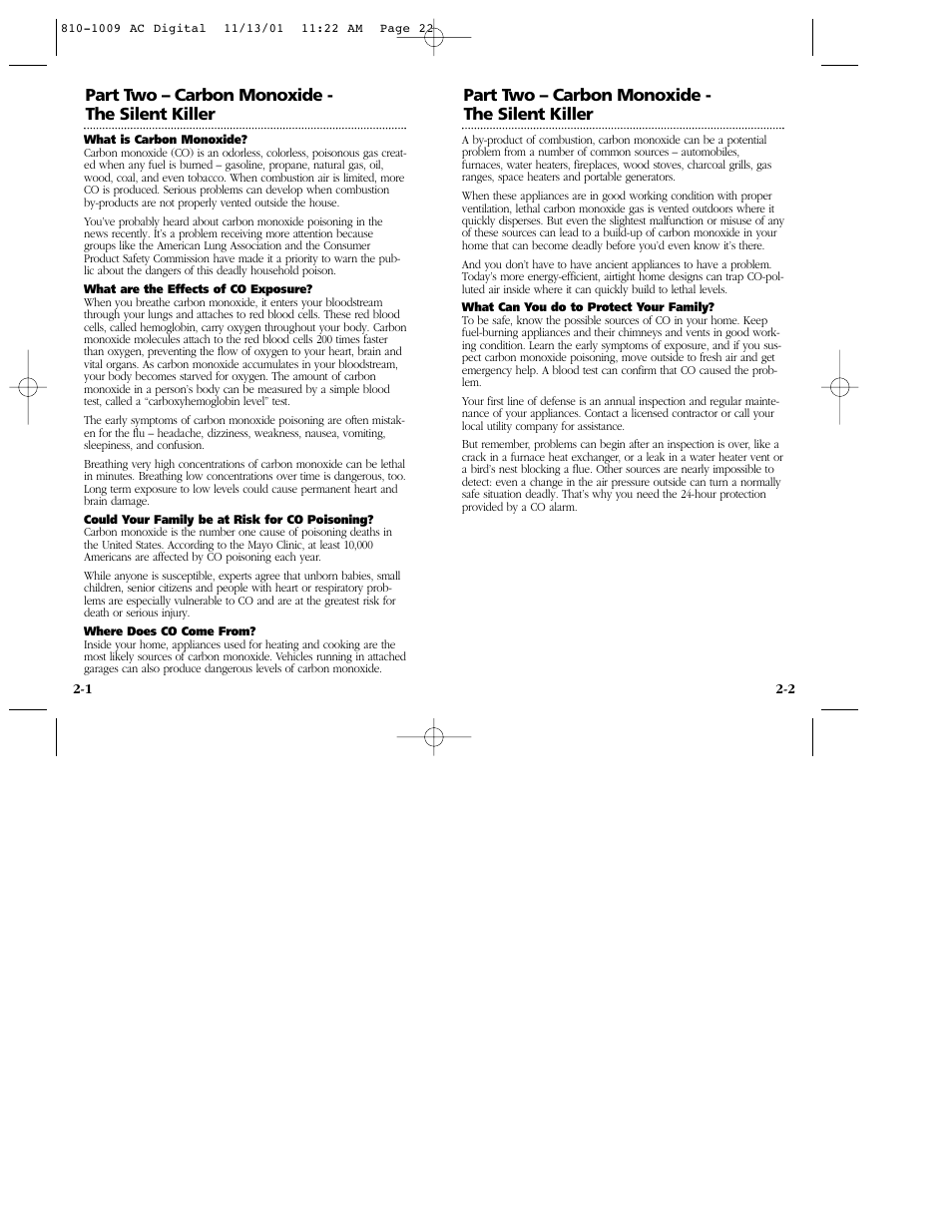 Part two – carbon monoxide - the silent killer | Nighthawk KN-COP-C User Manual | Page 12 / 20