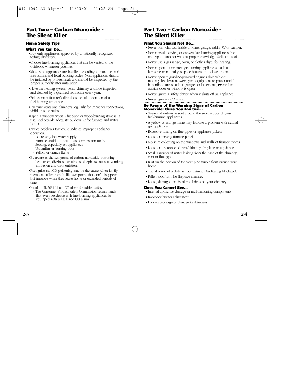 Part two – carbon monoxide - the silent killer | Nighthawk KN-COP-C User Manual | Page 13 / 20