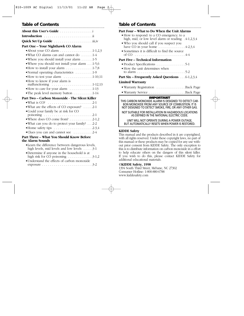 Nighthawk KN-COP-C User Manual | Page 2 / 20