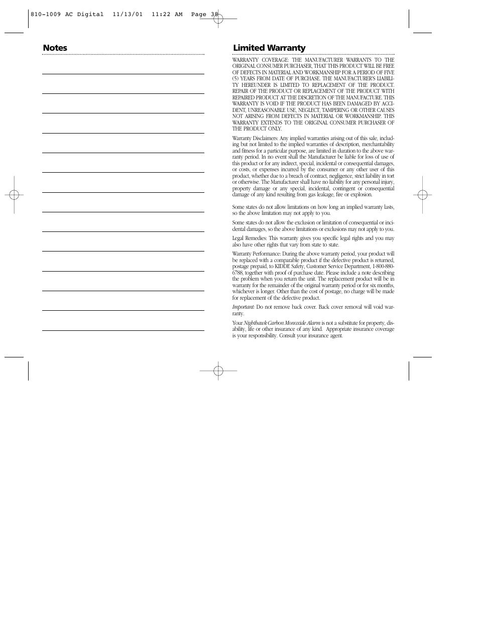 Nighthawk KN-COP-C User Manual | Page 20 / 20