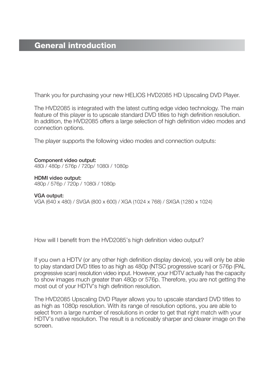General introduction | NeoDigits.com HVD2085 User Manual | Page 2 / 37