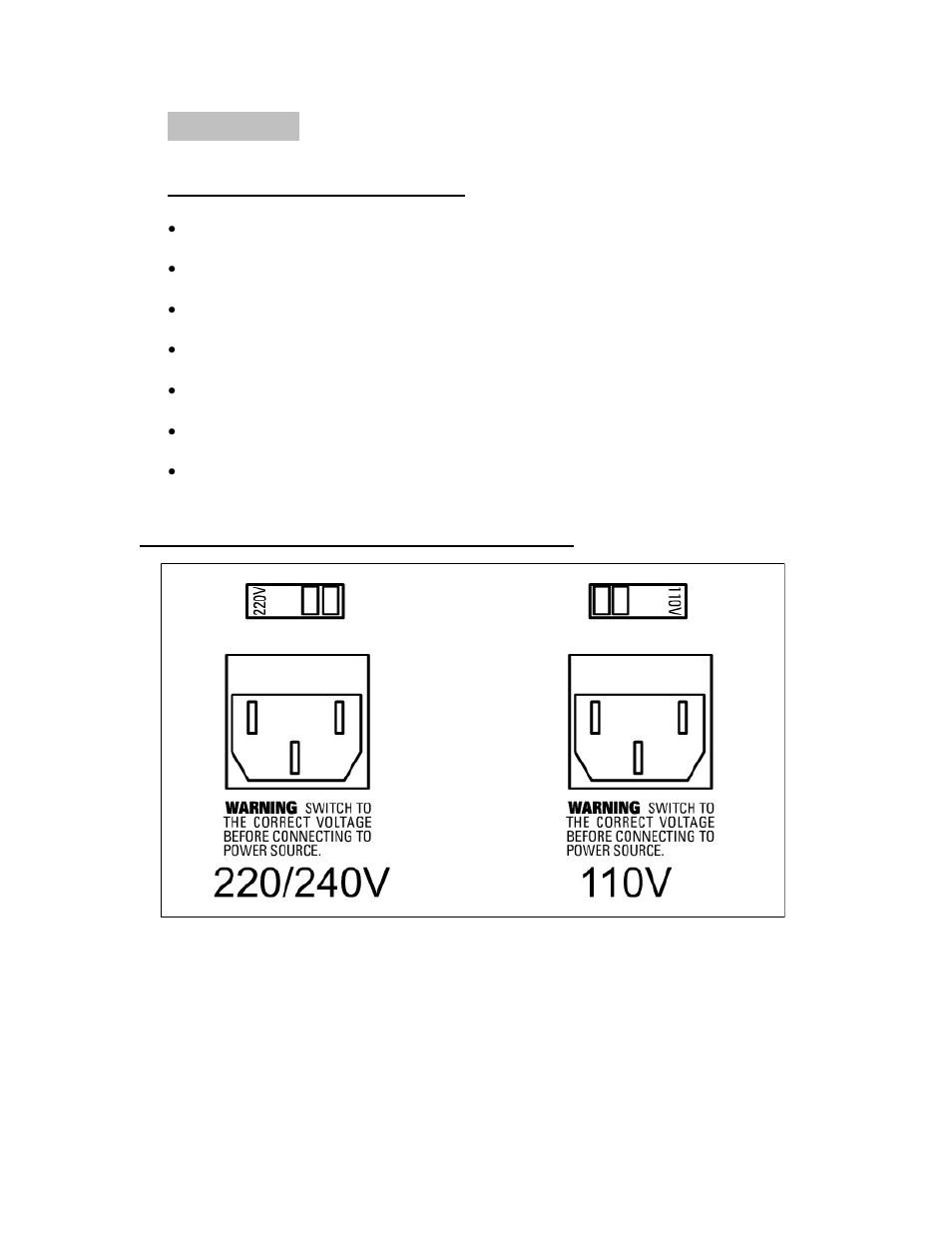 2) before use what’s-in-the-box checklist, Select the correct power supply voltage | NeoDigits.com Helios X5000 HD User Manual | Page 5 / 38