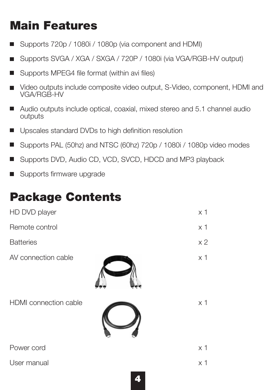 Main features package contents | NeoDigits.com NeoDigits Helios H4000 User Manual | Page 6 / 34