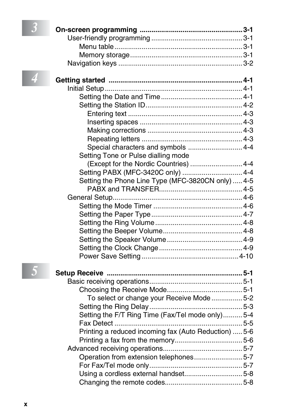 Nordic Star Products MFC-3420C User Manual | Page 11 / 190
