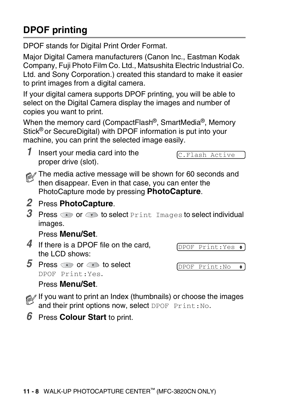 Dpof printing, Dpof printing -8 | Nordic Star Products MFC-3420C User Manual | Page 136 / 190