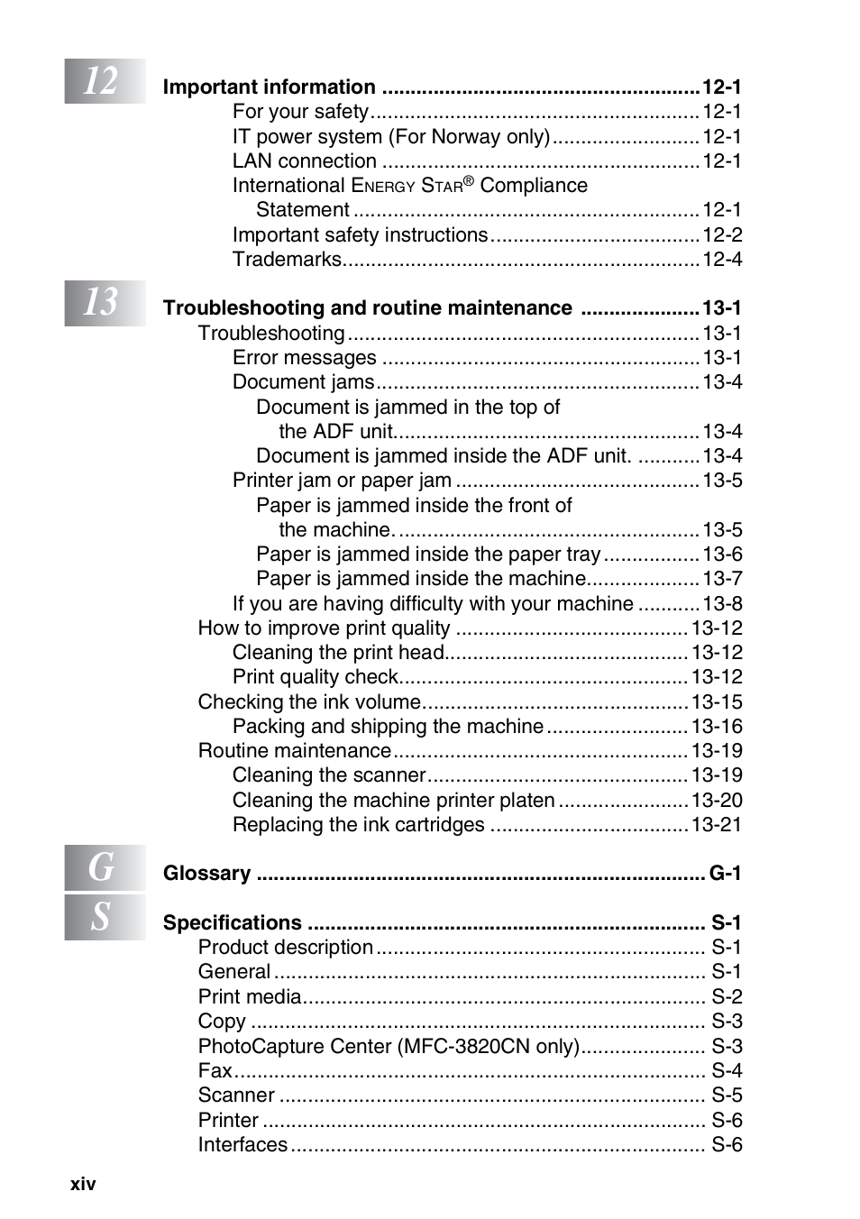 Nordic Star Products MFC-3420C User Manual | Page 15 / 190
