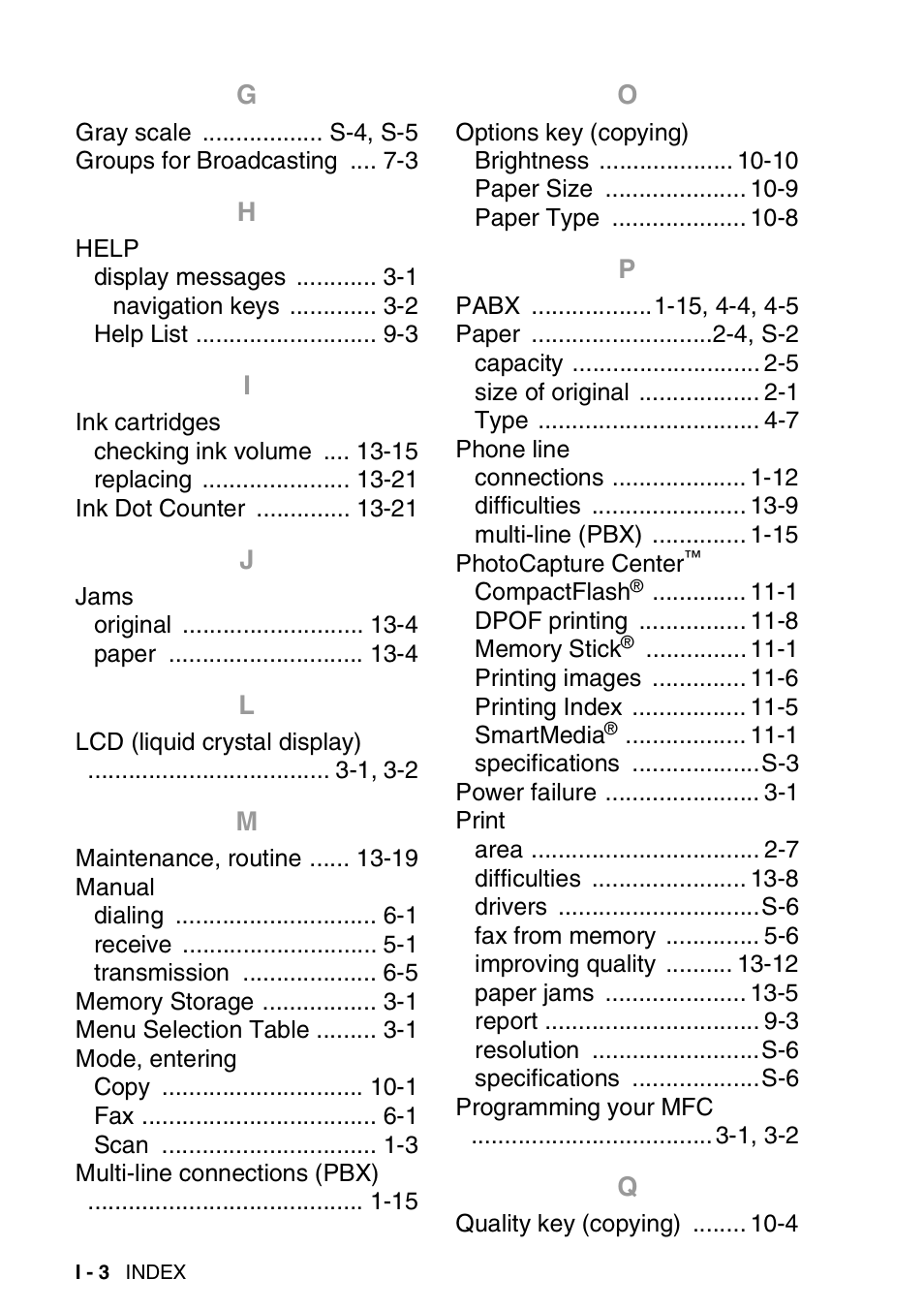 Nordic Star Products MFC-3420C User Manual | Page 186 / 190