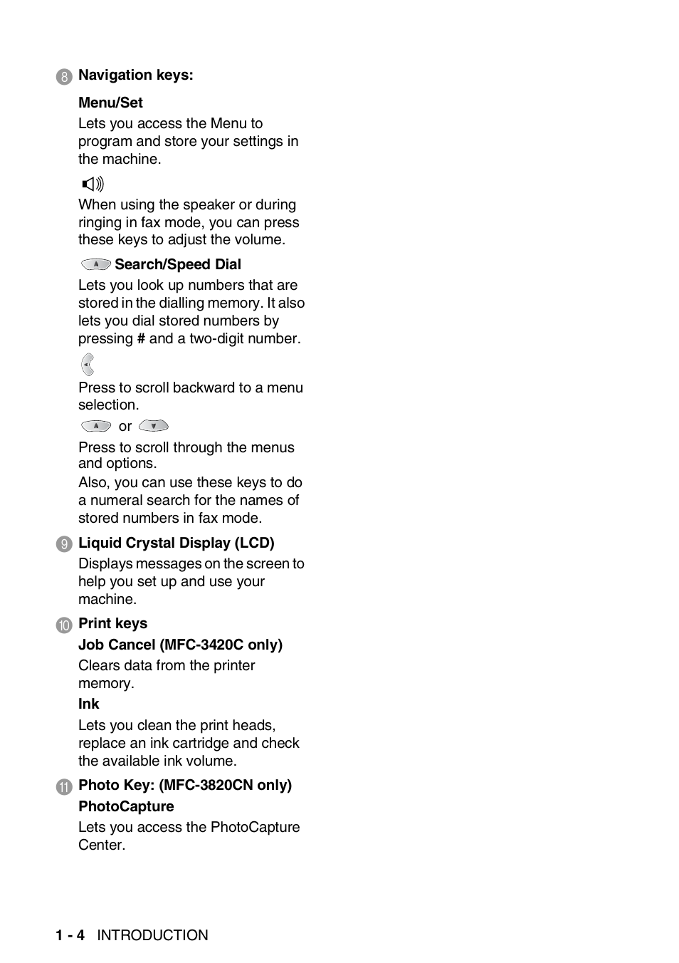 Nordic Star Products MFC-3420C User Manual | Page 20 / 190