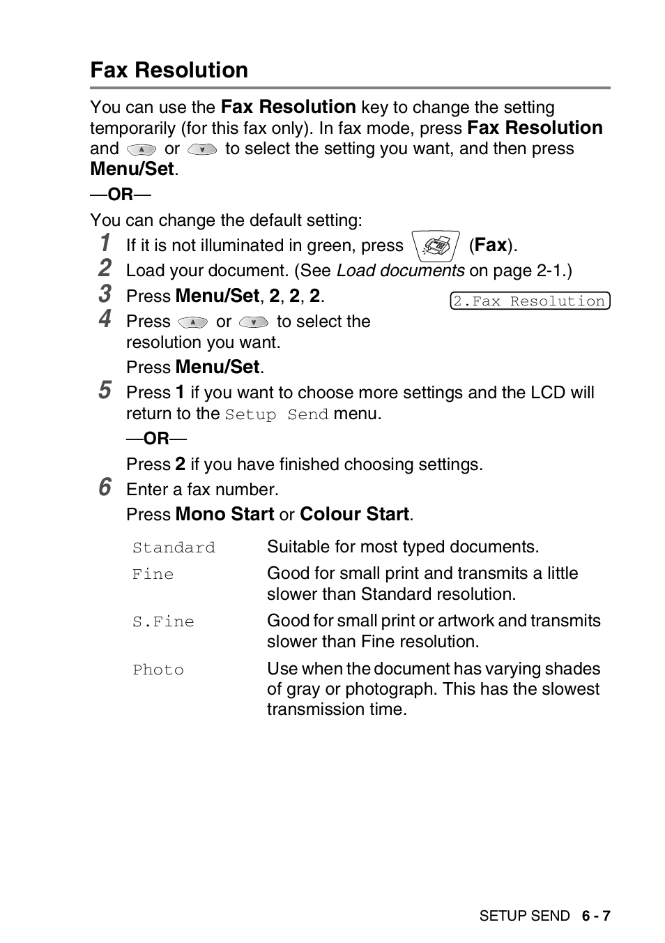 Fax resolution, Fax resolution -7 | Nordic Star Products MFC-3420C User Manual | Page 83 / 190