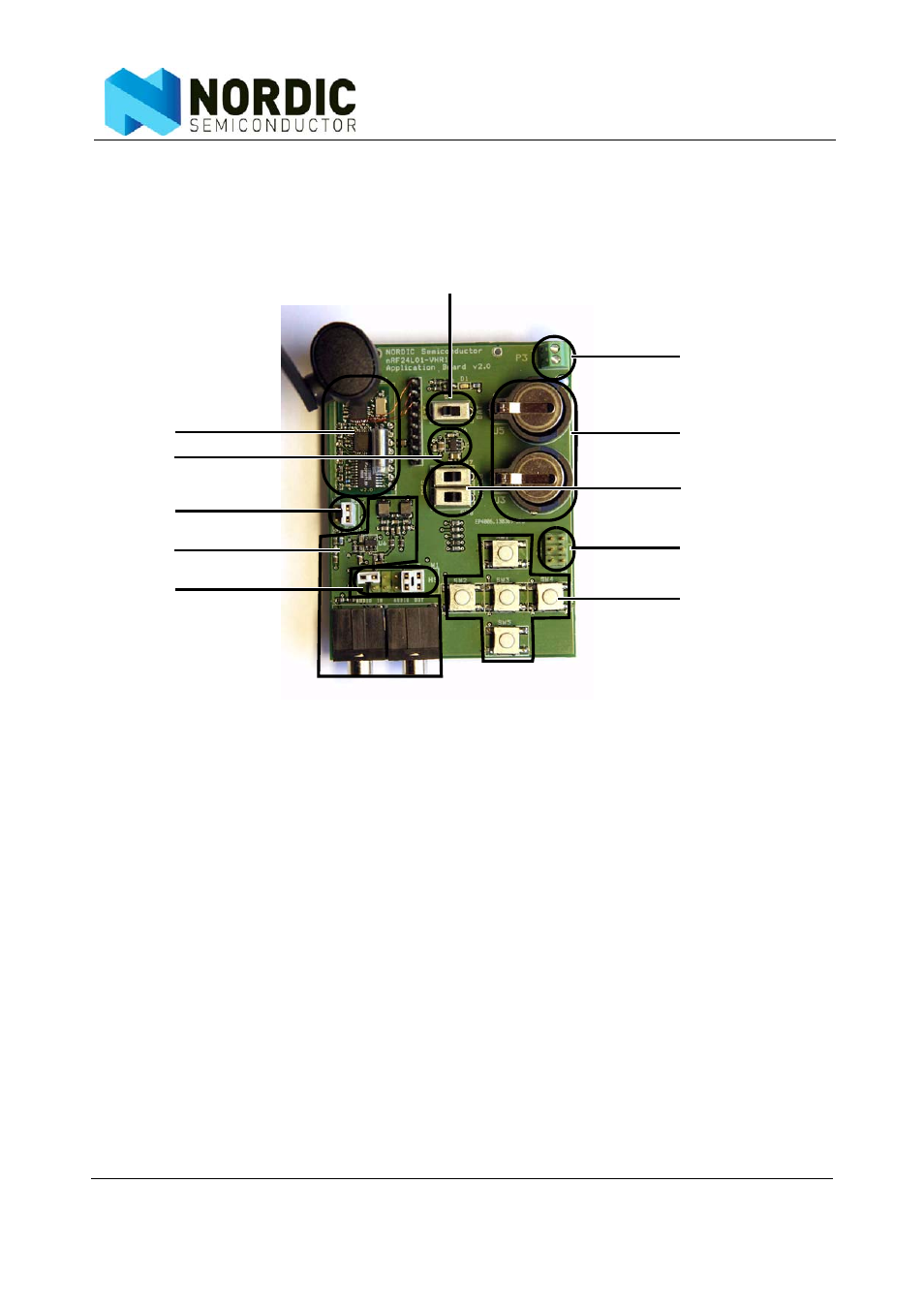 2 application board, 1 audio interface, 2 ”appli- cation board”) | User guide 3.2 application board | Nordic Star Products NRD24V1 User Manual | Page 10 / 25