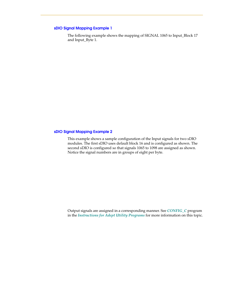 Sdio signal mapping example 1, Sdio signal mapping example 2, T channels to byte 2, and so on. see | Nortech Systems Adept RS-232/TERM User Manual | Page 101 / 156