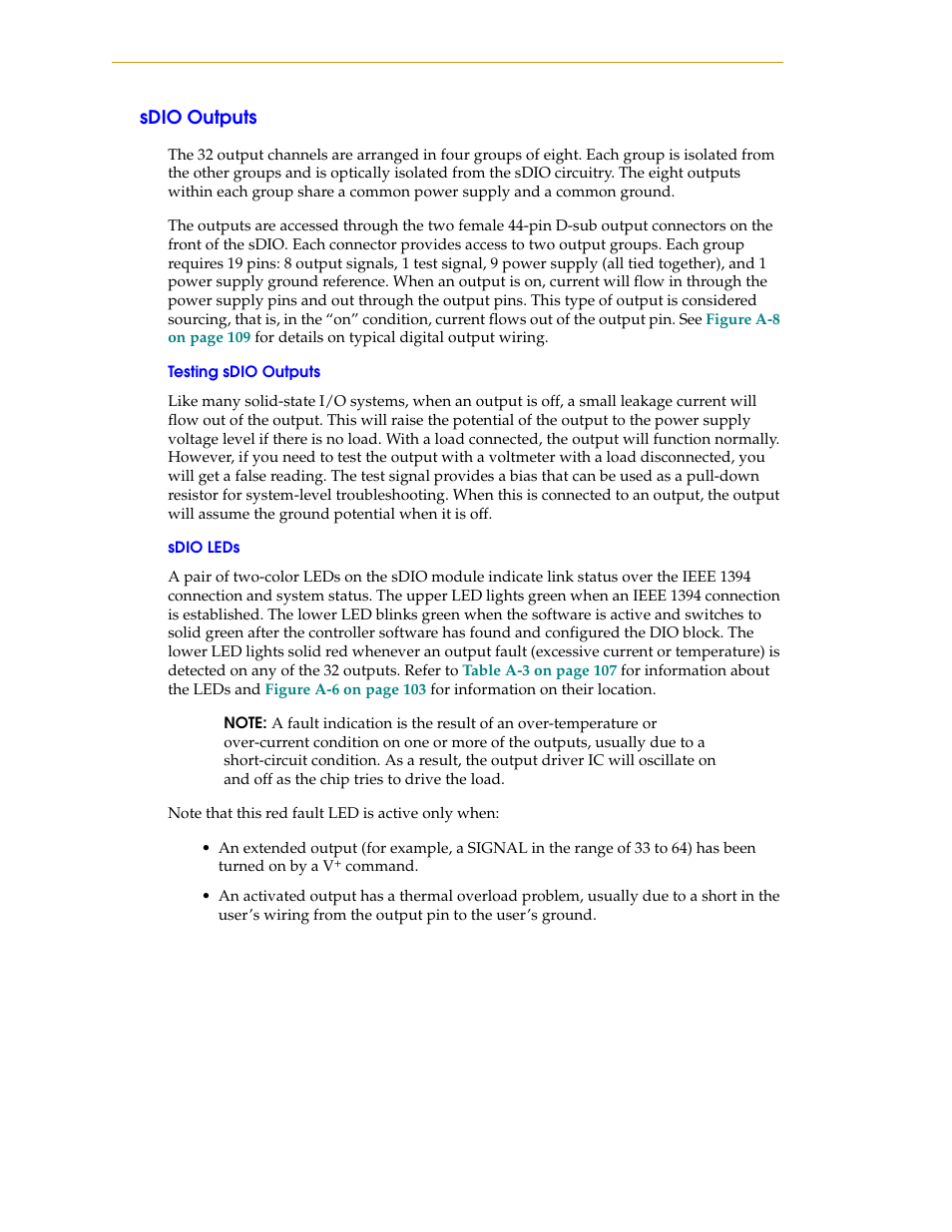 Sdio outputs, Testing sdio outputs, Sdio leds | Testing sdio outputs sdio leds | Nortech Systems Adept RS-232/TERM User Manual | Page 106 / 156
