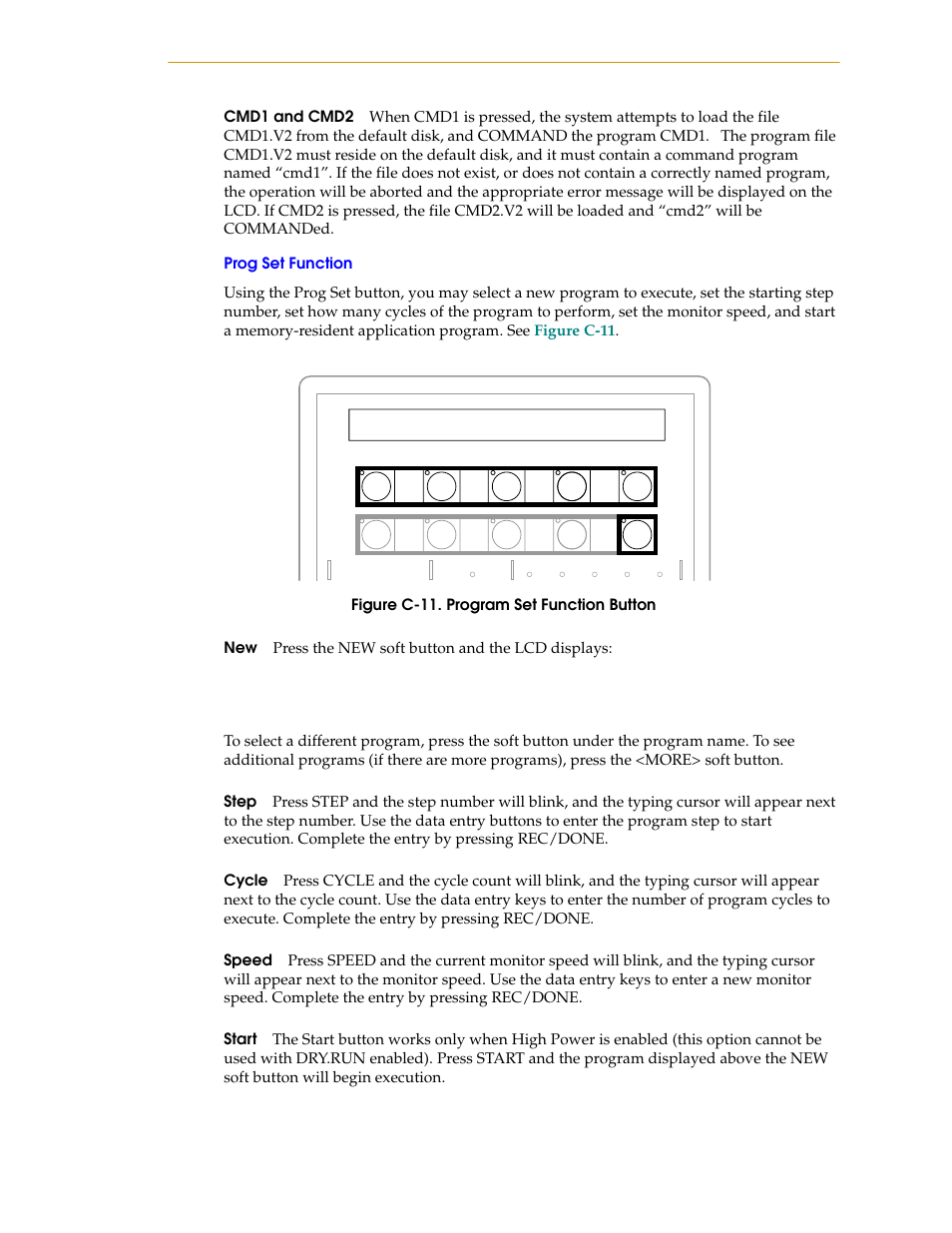 Prog set function, Figure c-11. program set function button | Nortech Systems Adept RS-232/TERM User Manual | Page 139 / 156