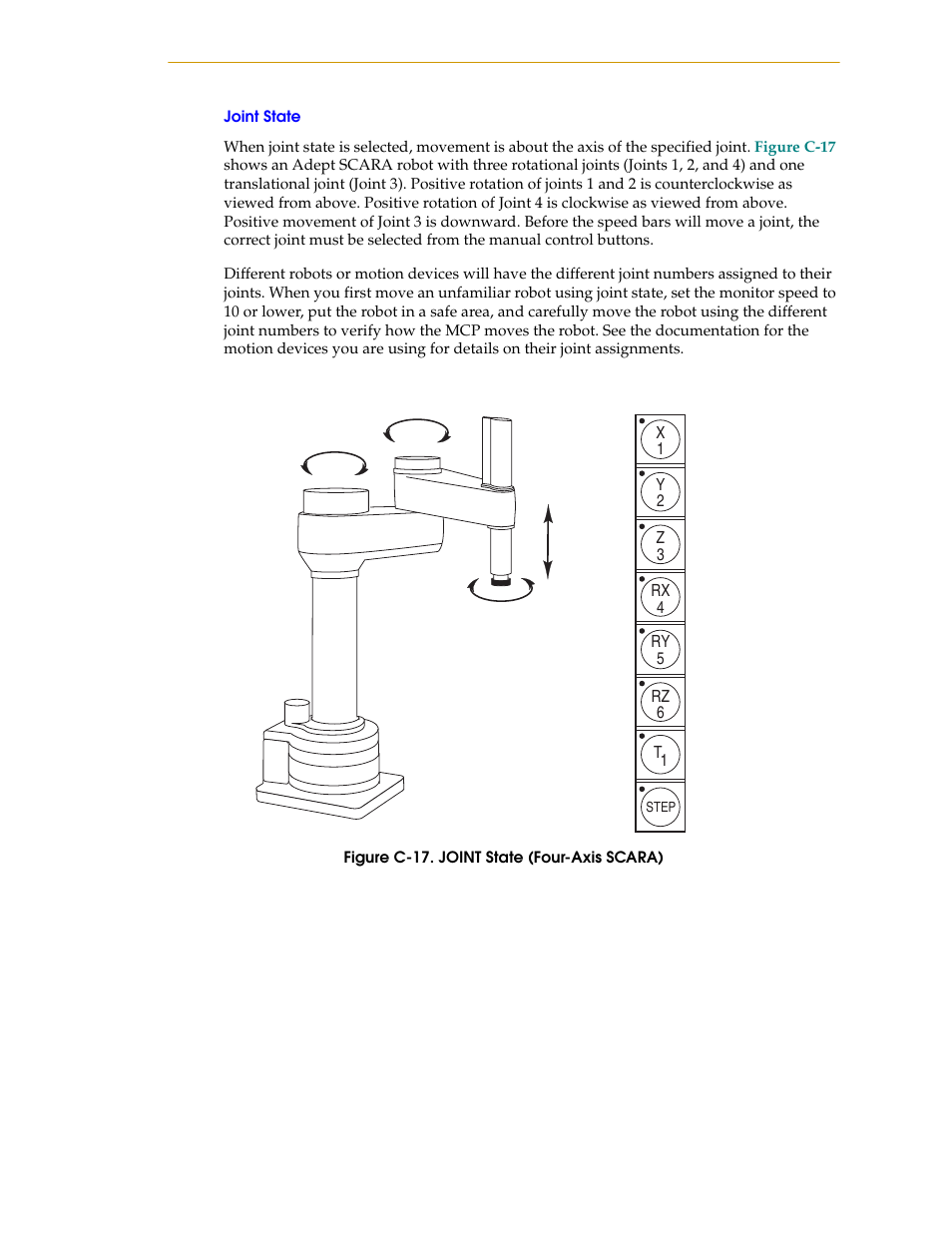 Joint state, Figure c-17. joint state (four-axis scara) | Nortech Systems Adept RS-232/TERM User Manual | Page 147 / 156