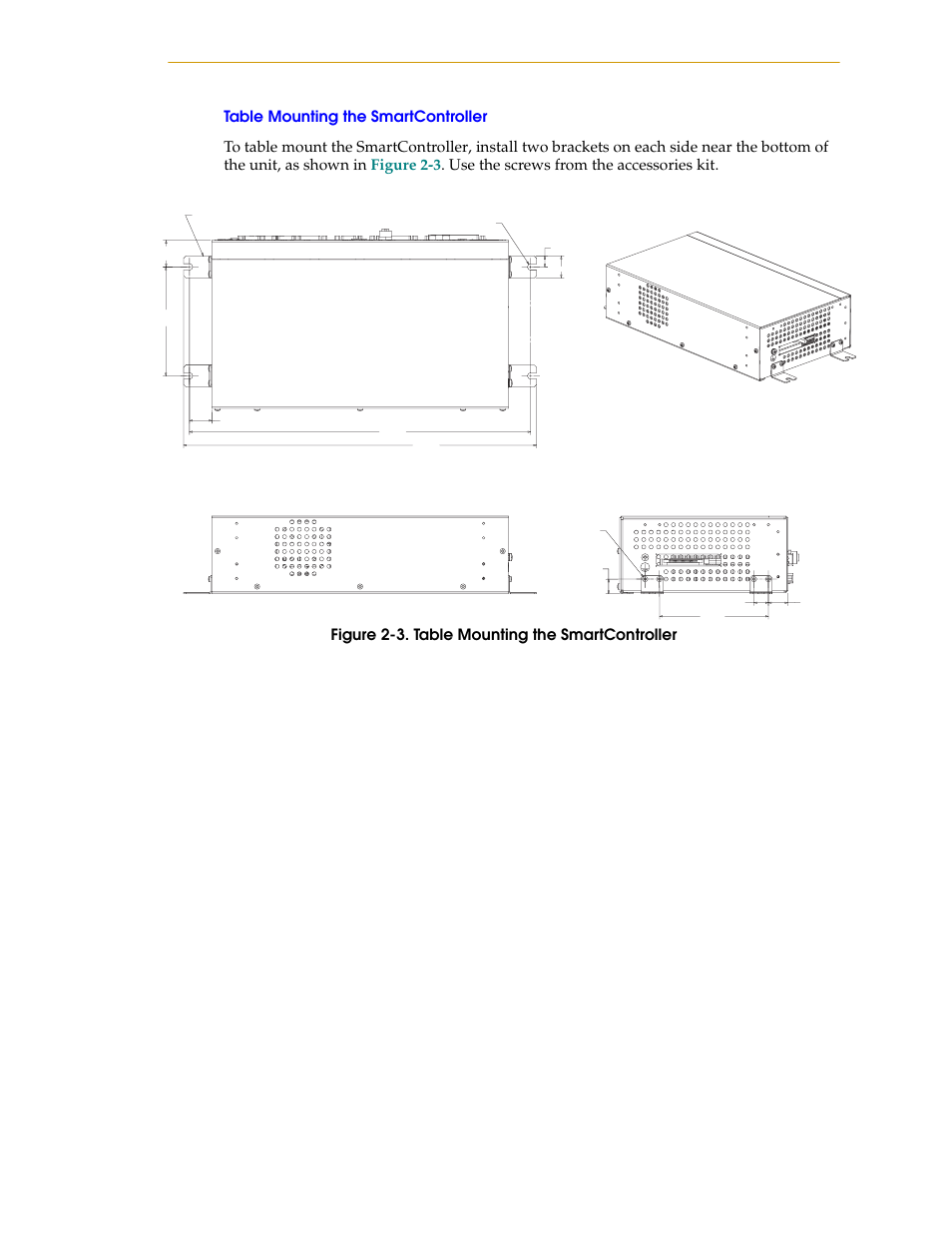 Table mounting the smartcontroller, Figure 2-3 | Nortech Systems Adept RS-232/TERM User Manual | Page 27 / 156