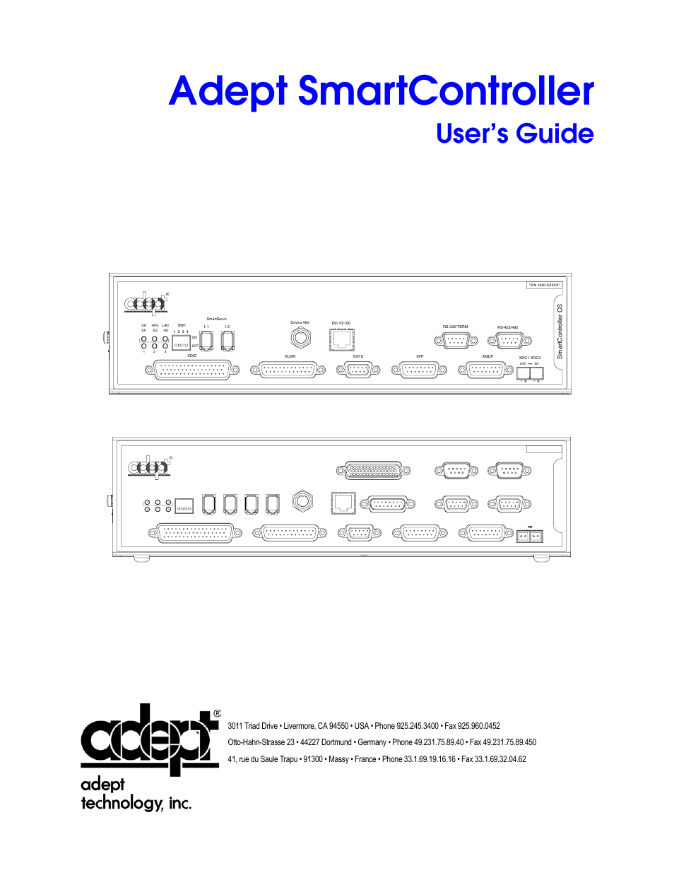 Adept smartcontroller user’s guide, Adept smartcontroller, User’s guide | Nortech Systems Adept RS-232/TERM User Manual | Page 3 / 156