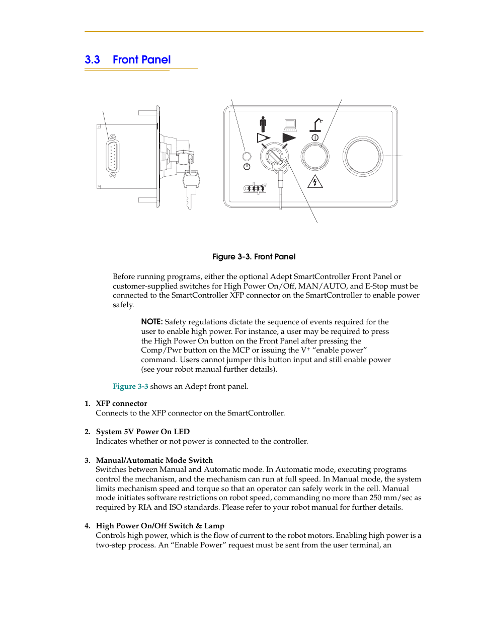 3 front panel, Figure 3-3, Front panel | Nortech Systems Adept RS-232/TERM User Manual | Page 41 / 156