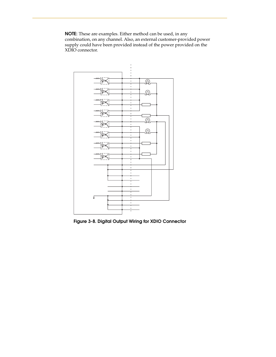 Figure 3-8, Digital output wiring for xdio connector | Nortech Systems Adept RS-232/TERM User Manual | Page 62 / 156