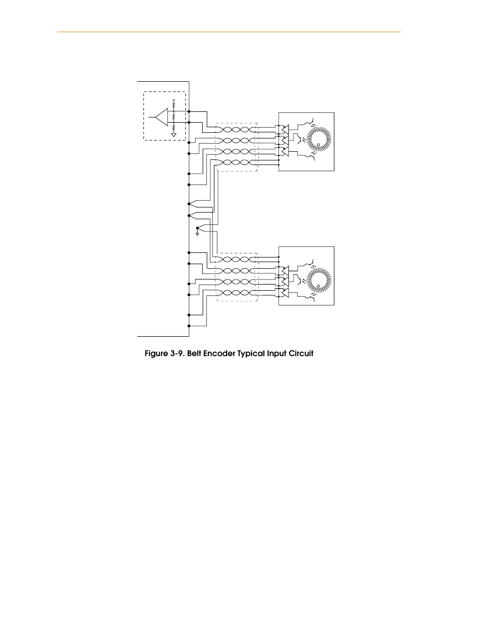 Figure 3-9, Belt encoder typical input circuit | Nortech Systems Adept RS-232/TERM User Manual | Page 66 / 156