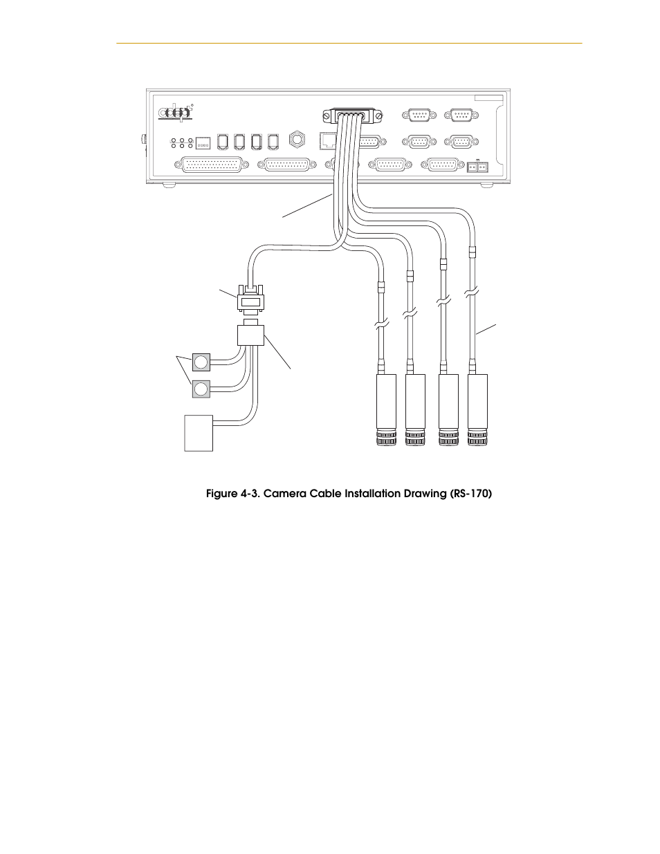 Figure 4-3, Camera cable installation drawing (rs-170) | Nortech Systems Adept RS-232/TERM User Manual | Page 73 / 156