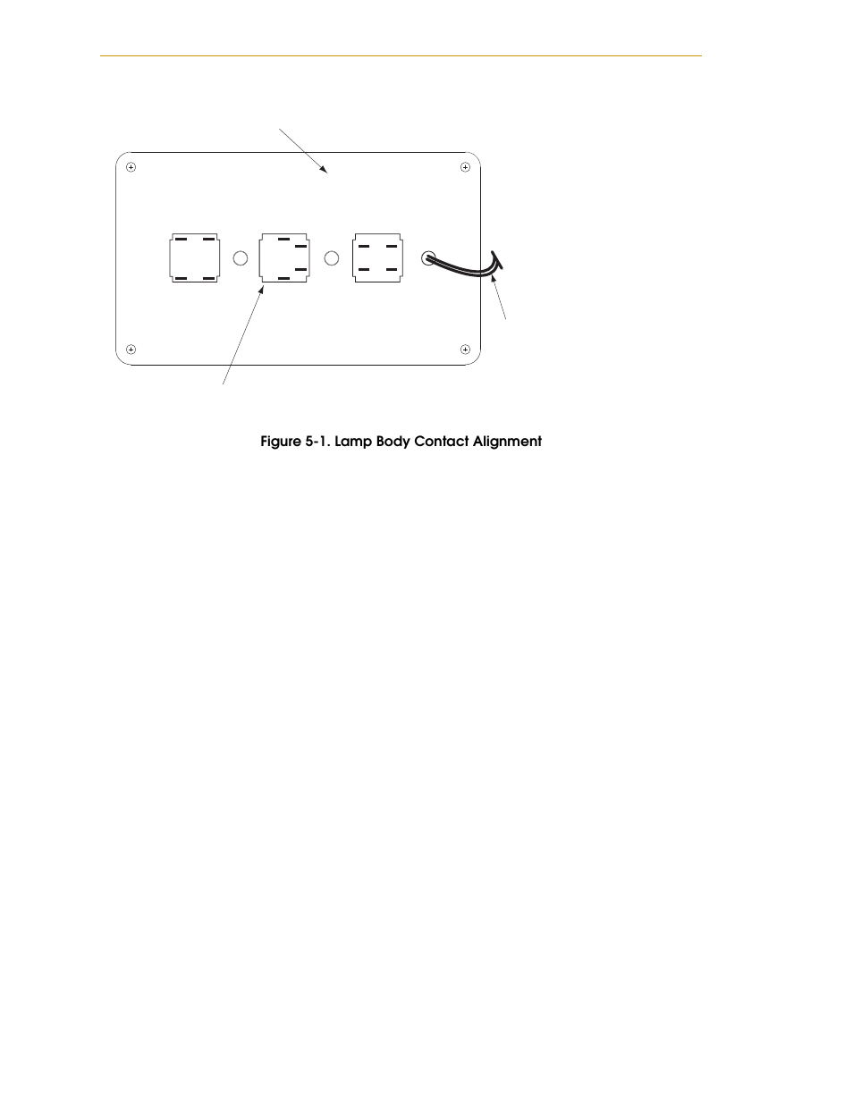Figure 5-1, Lamp body contact alignment, Figure 5-1 on | Nortech Systems Adept RS-232/TERM User Manual | Page 86 / 156