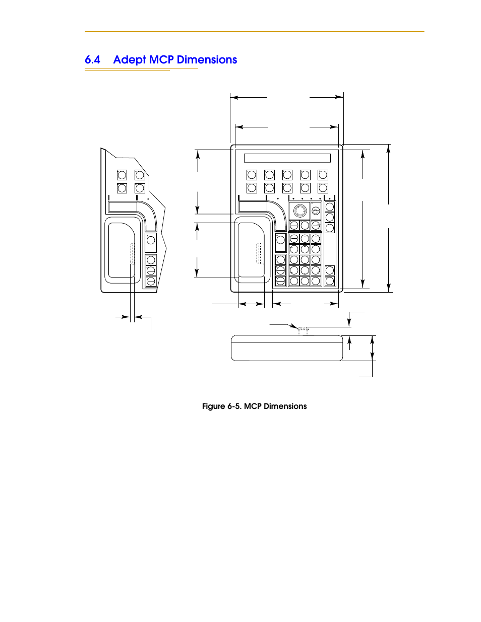 4 adept mcp dimensions, Figure 6-5, Mcp dimensions | Figure 6-5. mcp dimensions | Nortech Systems Adept RS-232/TERM User Manual | Page 91 / 156