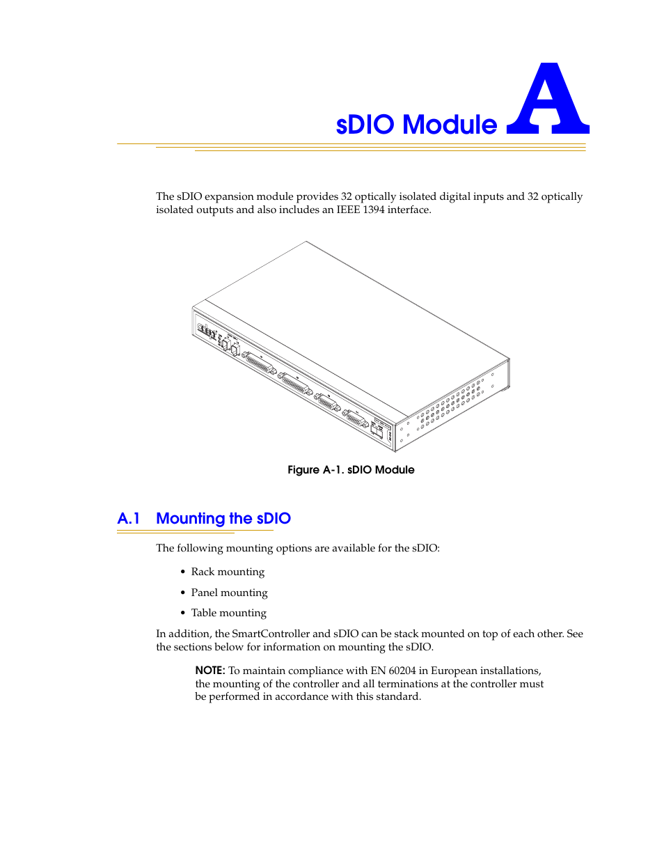 Sdio module, A.1 mounting the sdio, Figure a-1 | Nortech Systems Adept RS-232/TERM User Manual | Page 93 / 156