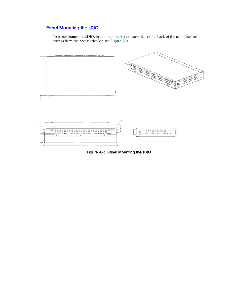 Panel mounting the sdio, Figure a-3 | Nortech Systems Adept RS-232/TERM User Manual | Page 95 / 156