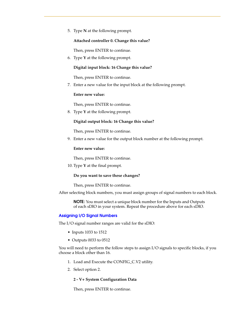 Assigning i/o signal numbers | Nortech Systems Adept RS-232/TERM User Manual | Page 99 / 156