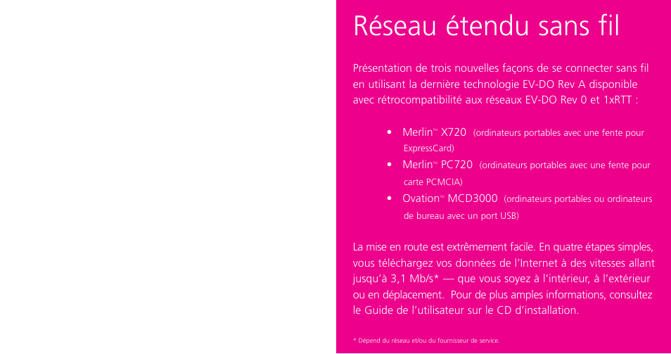 Réseau étendu sans fil | Novatel Wireless OVATION PC720 User Manual | Page 12 / 31