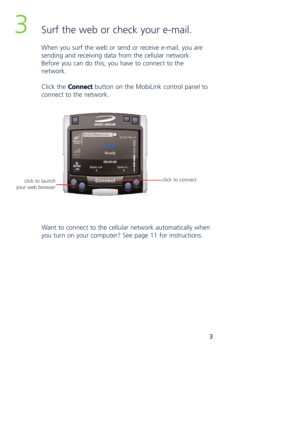 Surf the web or check your e mail | Novatel Wireless MCD3000 User Manual | Page 10 / 130