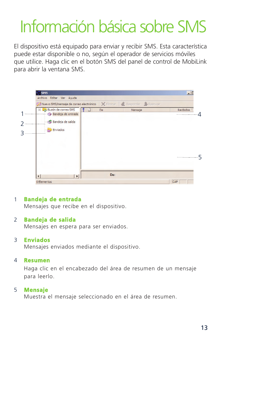 Información básica sobre sms | Novatel Wireless MCD3000 User Manual | Page 106 / 130