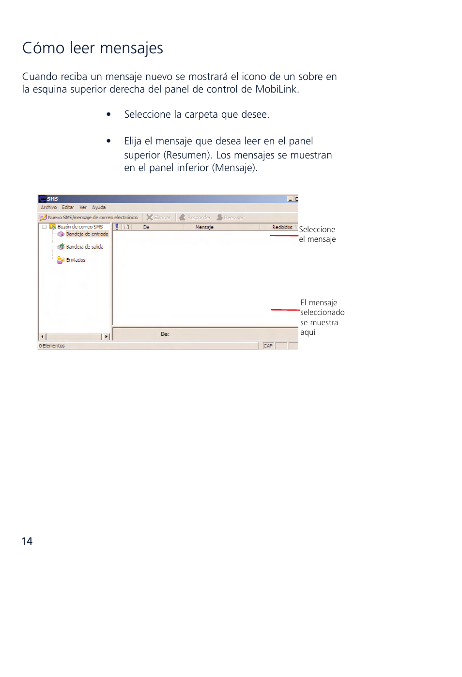 Cómo leer mensajes | Novatel Wireless MCD3000 User Manual | Page 107 / 130