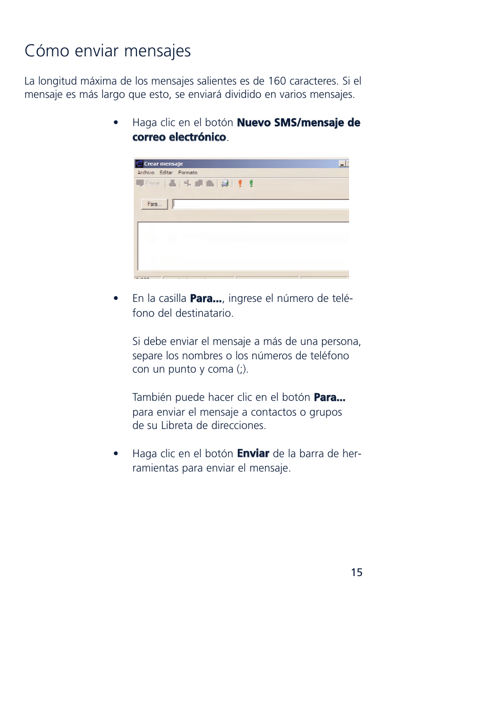 Cómo enviar mensajes | Novatel Wireless MCD3000 User Manual | Page 108 / 130
