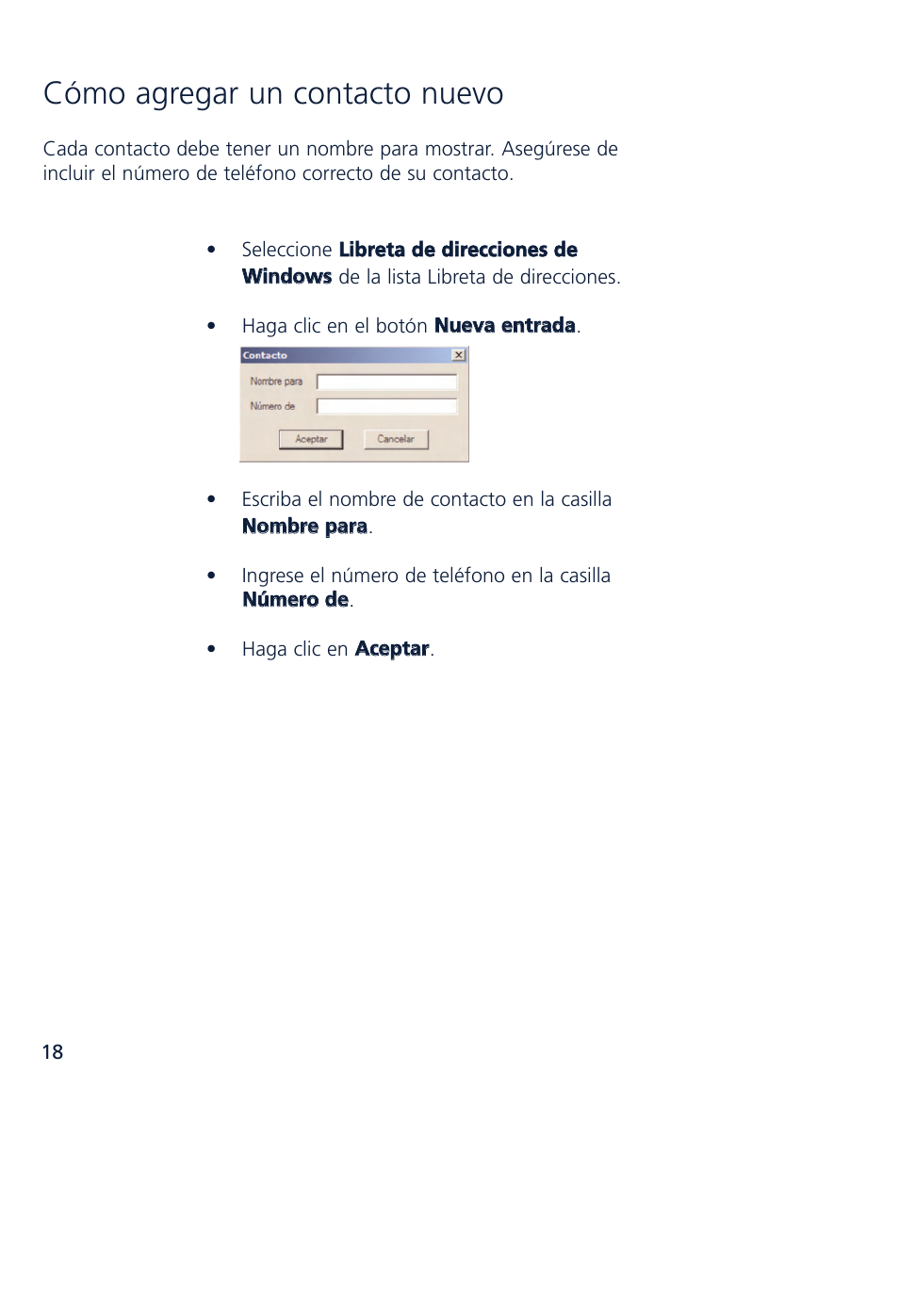 Cómo agregar un contacto nuevo | Novatel Wireless MCD3000 User Manual | Page 111 / 130