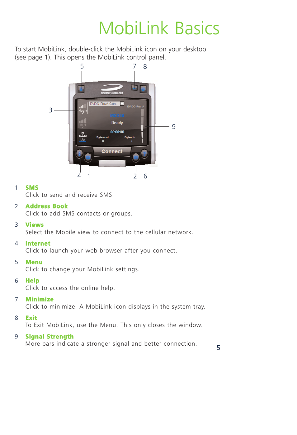 Mobilink basics | Novatel Wireless MCD3000 User Manual | Page 12 / 130