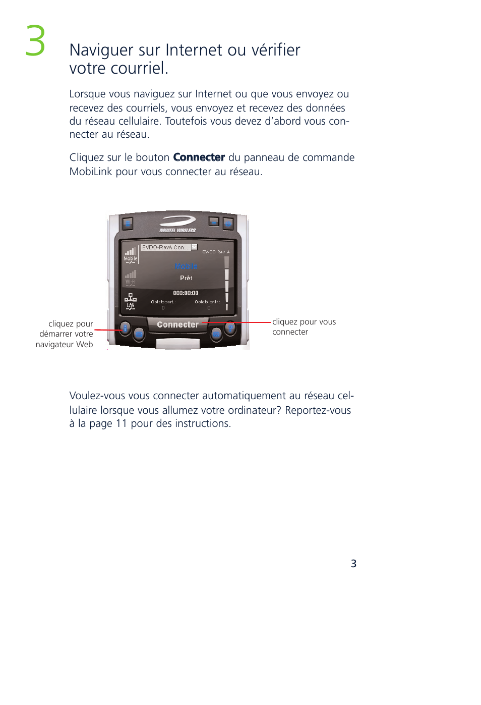 Naviguer sur internet ou vérifier votre courriel | Novatel Wireless MCD3000 User Manual | Page 53 / 130