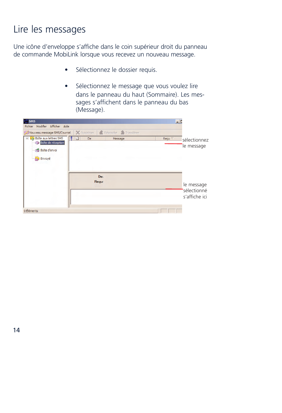 Lire les messages | Novatel Wireless MCD3000 User Manual | Page 64 / 130