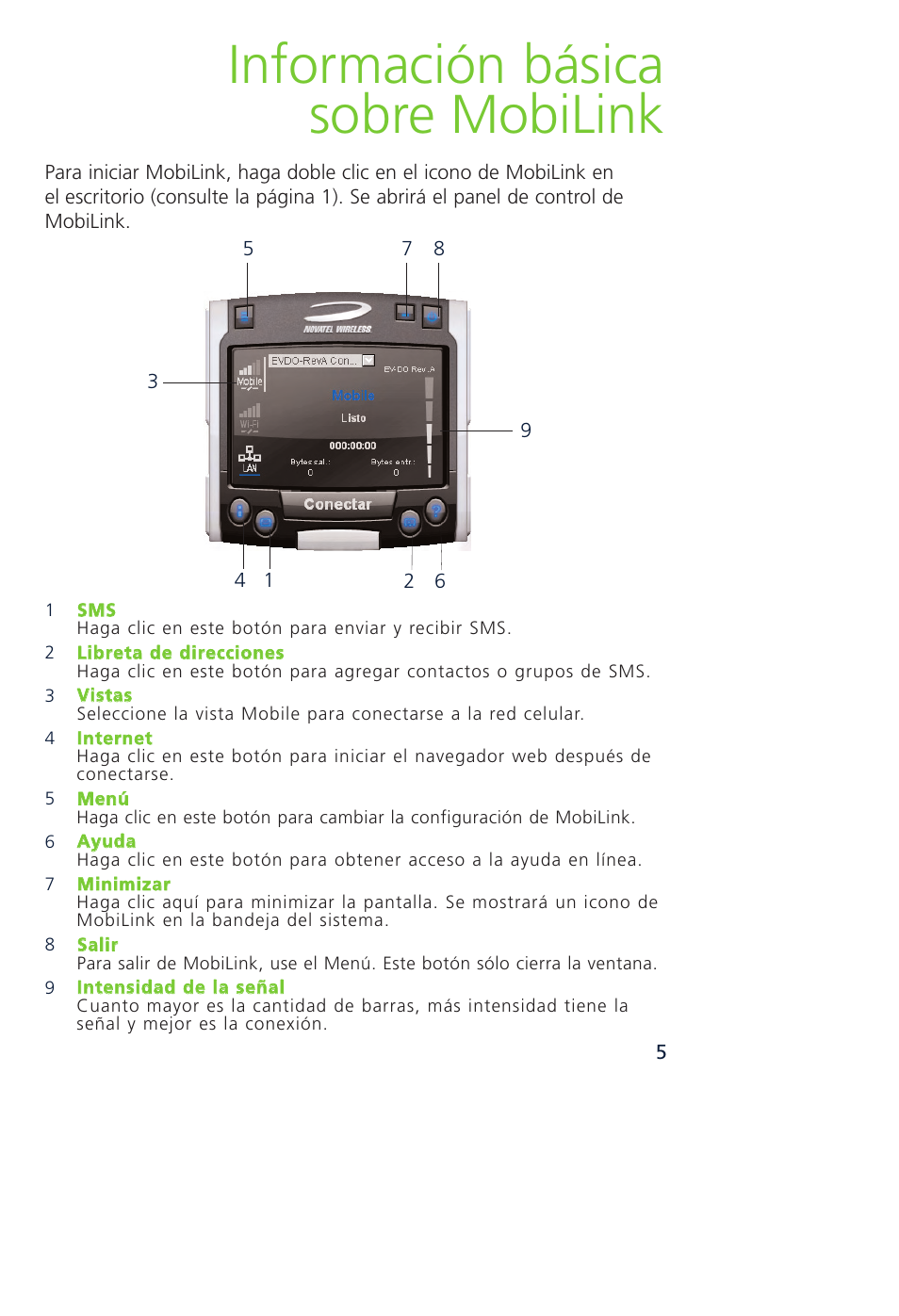 Información básica sobre mobilink | Novatel Wireless MCD3000 User Manual | Page 98 / 130