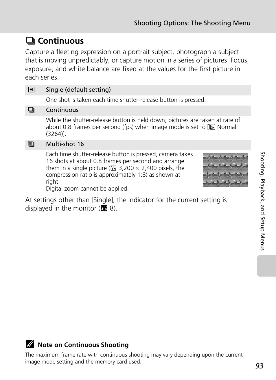 Continuous, C 93), bs, Qcontinuous | Nikon S51c User Manual | Page 107 / 191