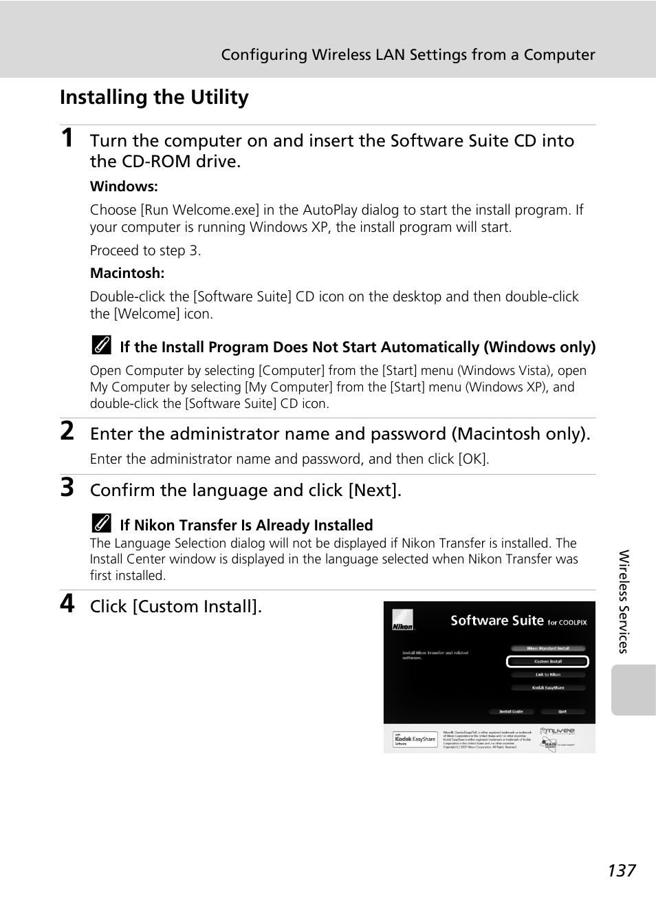 Installing the utility | Nikon S51c User Manual | Page 151 / 191