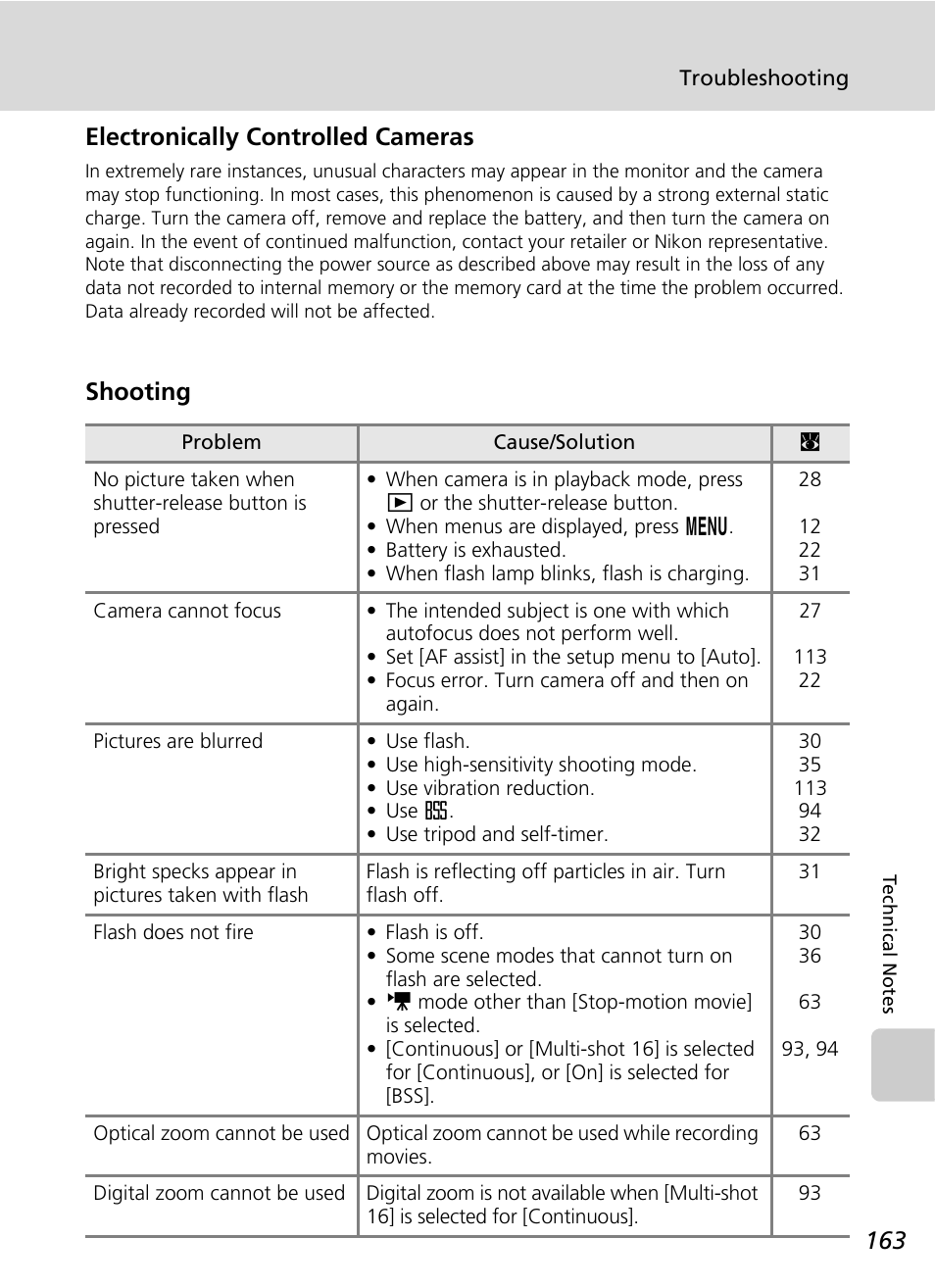 Electronically controlled cameras, Shooting | Nikon S51c User Manual | Page 177 / 191