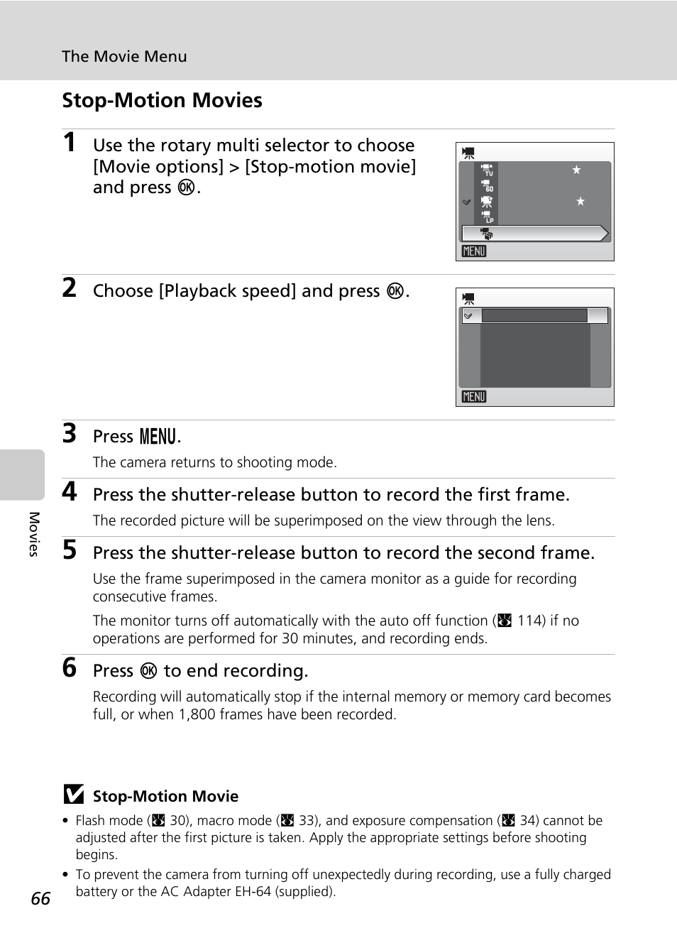 Stop-motion movies | Nikon S51c User Manual | Page 80 / 191
