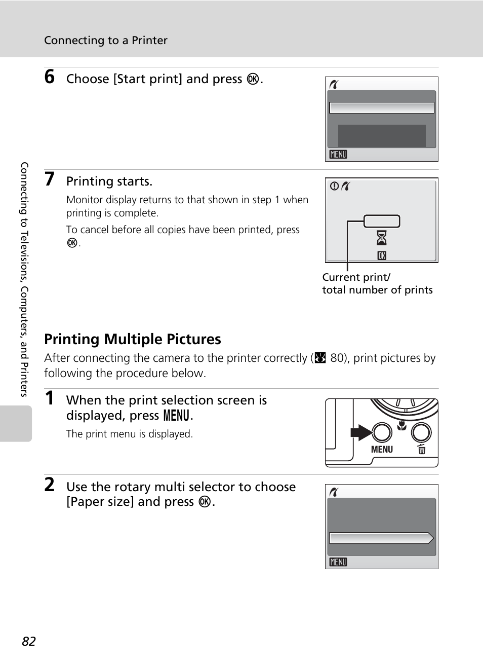 Printing multiple pictures, C 82) | Nikon S51c User Manual | Page 96 / 191