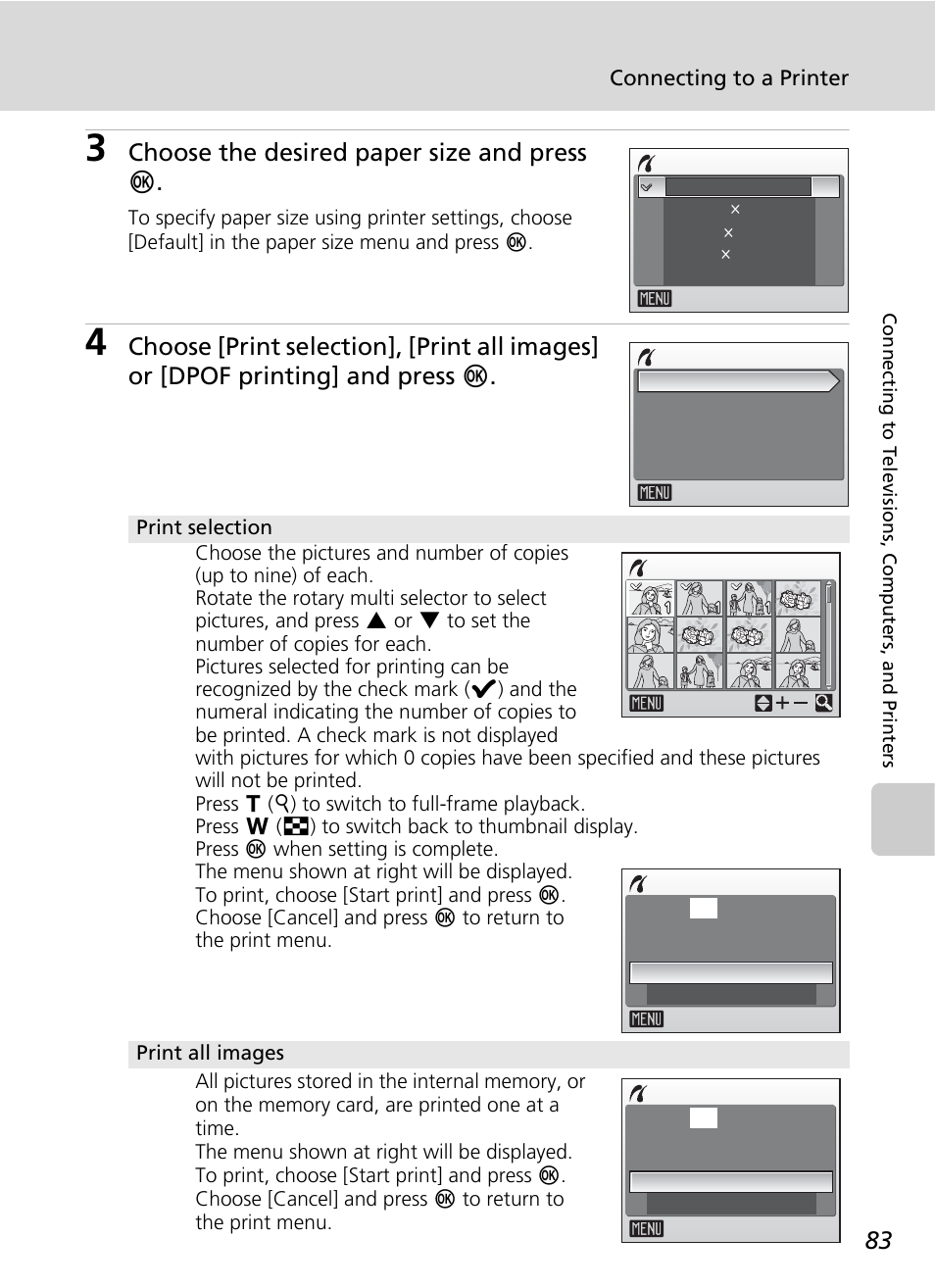 Choose the desired paper size and press d | Nikon S51c User Manual | Page 97 / 191