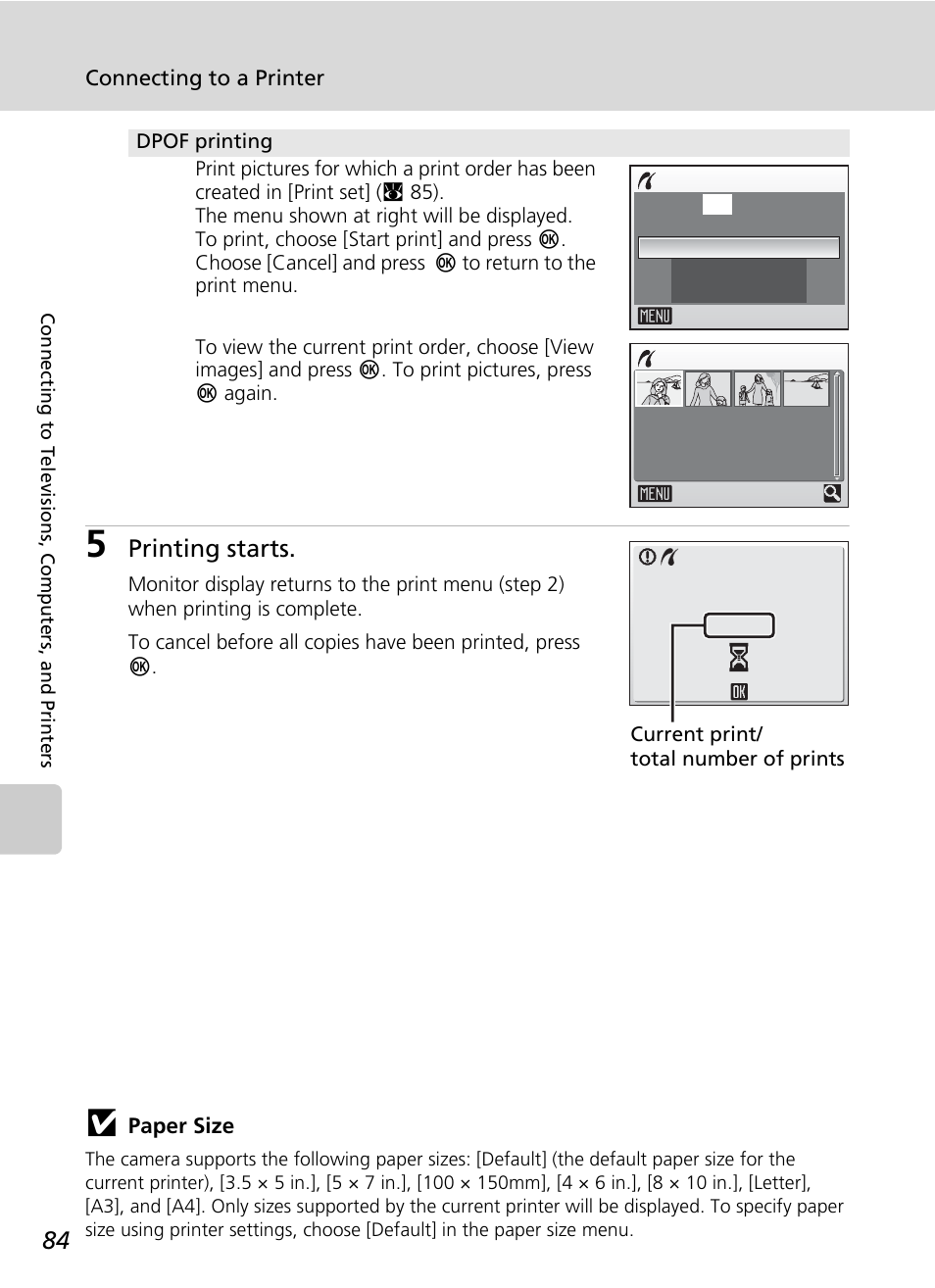 Printing starts | Nikon S51c User Manual | Page 98 / 191