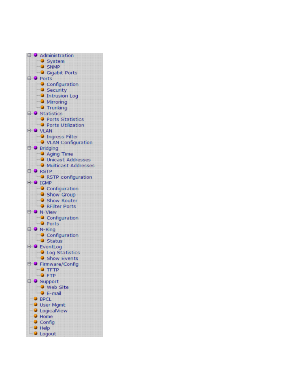 Web management – menu structure | N-Tron Ntron 7014FX2 User Manual | Page 23 / 145