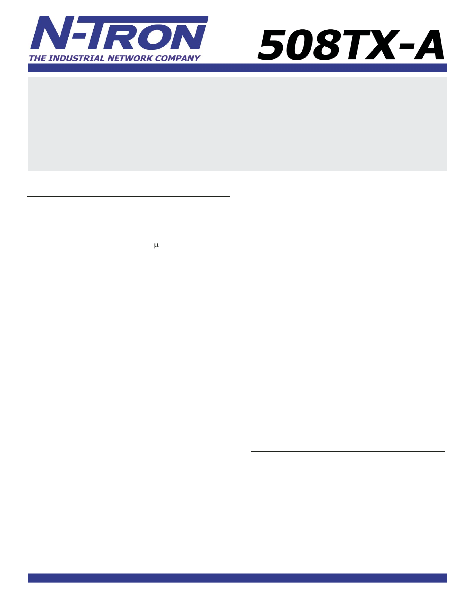 Specifications, Contact information | N-Tron 508TX-A User Manual | Page 2 / 2