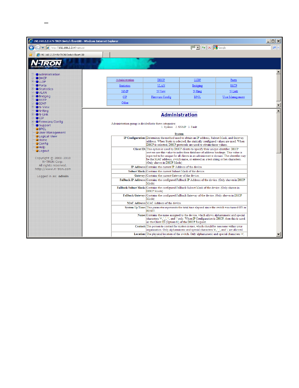 Help – administration | N-Tron 708M12 User Manual | Page 108 / 156